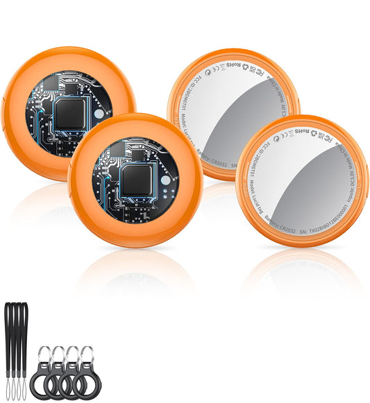 2026 New [Apple MFi Certified] Air Tracker Tags-4 Pack (iOS Only), Tukio Bluetooth Tracker for Apple Find My, Replaceable Battery, Key Finder and Item Locator Smart Tag for Keys, Bag, Luggage and More