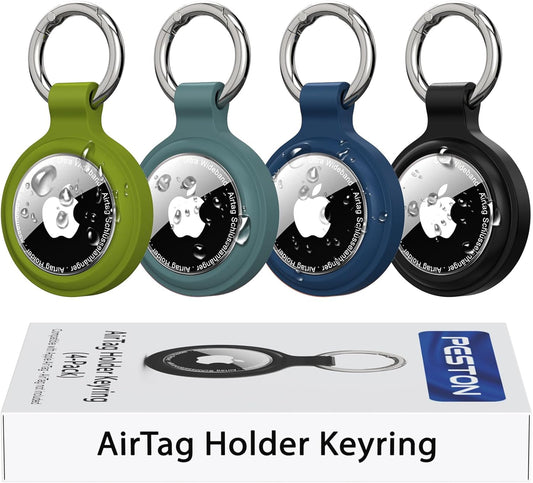 [4-Pack] Case for Apple AirTag Holder Keychain – IPX6 Waterproof, Anti-Lost, Scratch-Resistant Case for Air Tag – for Keys, Pets, Luggage